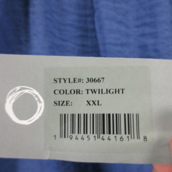 Habitat Crinkle Wide Leg Cropped Pants Women XXL Blue Pull On Lagenlook 310 - Picture 4 of 12